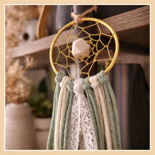 Candle with handmade Boho Dream dreamcatcher made to order