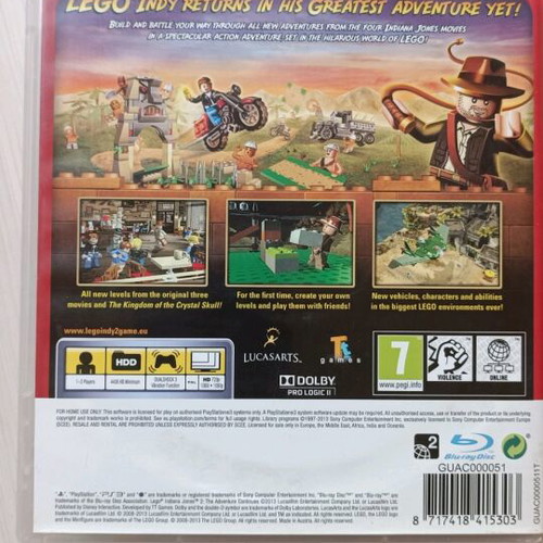 Lego Indiana Jones 2 Essential for PS3 like new