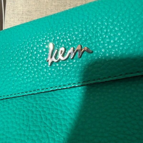 Kem clutch bag new, turquoise with silver details