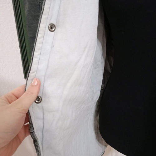 Winter denim jacket used gray oversize fit S-M
