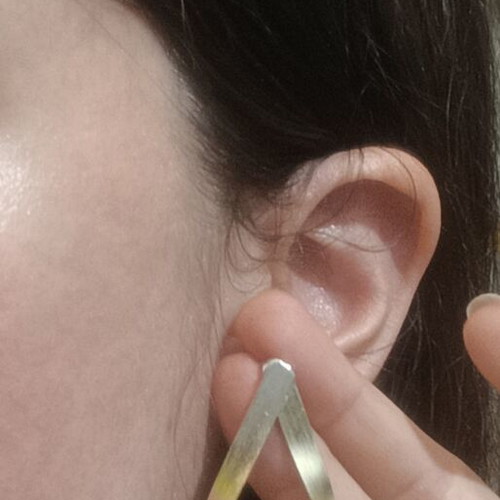 Gold drop earrings handmade with stainless steel posts