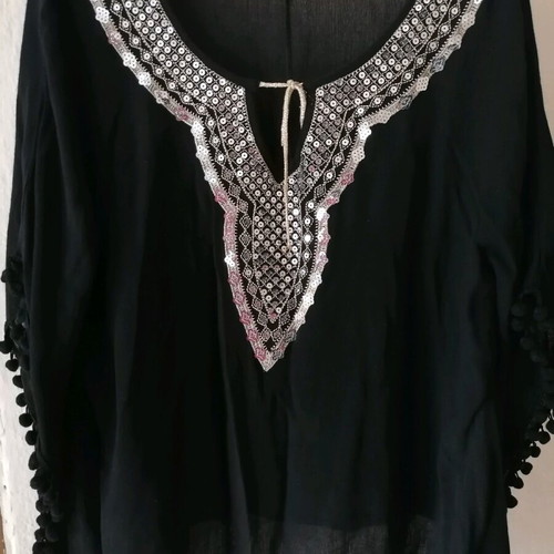 Millenium black blouse with sequins used, size S/M