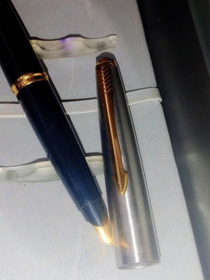 Πένα Parker 45 Flighter σαν καινούργιο, επίχρυση μύτη 14k, βουρτσισμένο ατσάλι