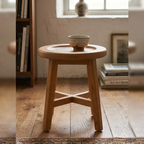Wooden stool vintage, used, 30 cm height