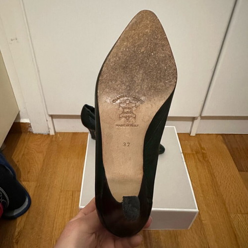 Gianna Meliani leather green pump with low heel used, size 37