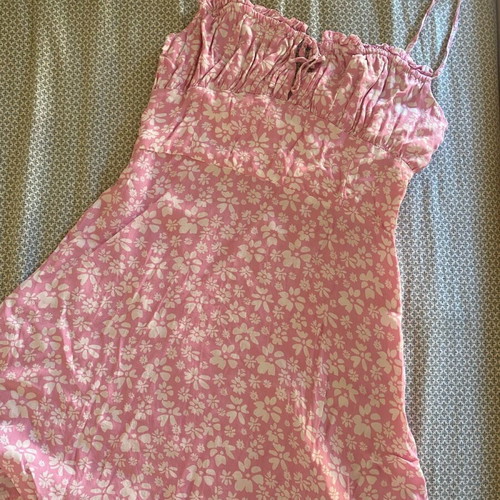 Bershka floral summer dress with front tie, size M, like new