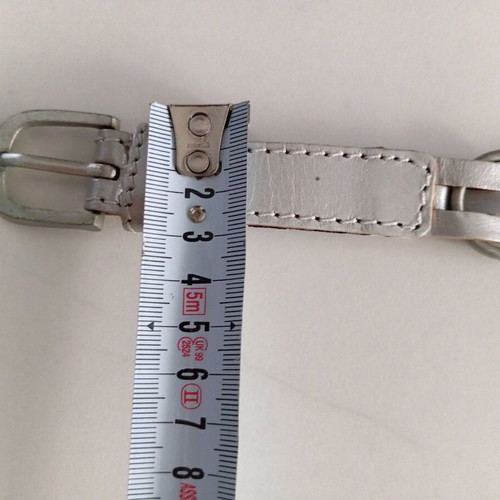 Silver leather belt new 105 cm with impressive design