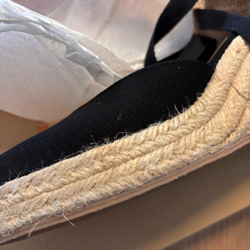 Castaner Tina Black Espadrilles Square Toe size 38 like new