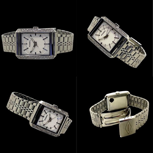 Fossil women's watch like new with 100 Swarovski crystals, steel, sapphire