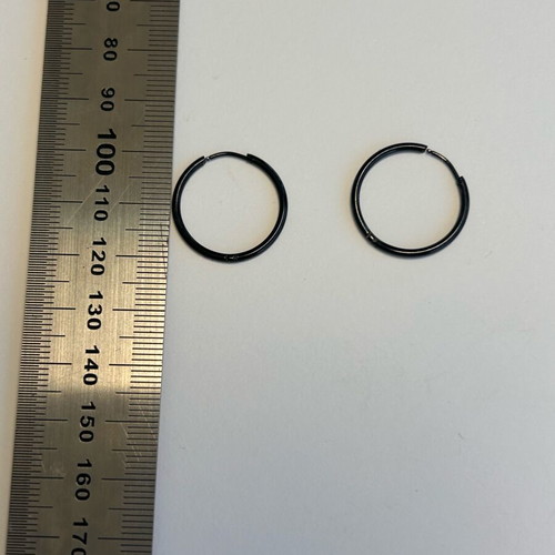 Black Hoop Earrings new, minimalist punk emo metal