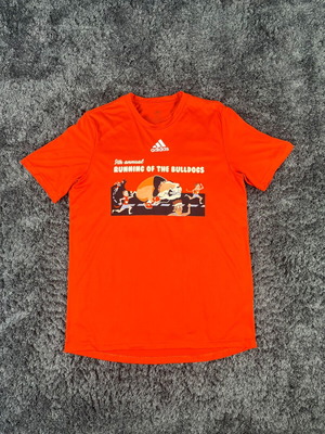 Adidas Performance Running Of The Bulldogs men's t-shirt like new, size M, orange