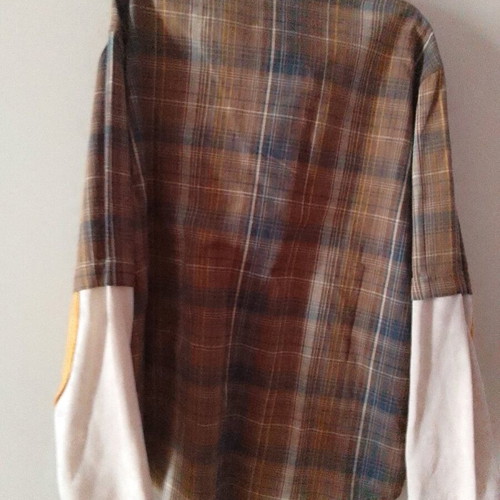 New Kind plaid shirt 9 years like new, brown yellow