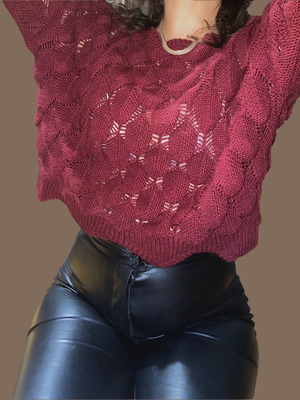 Pullover used, short, red, size S