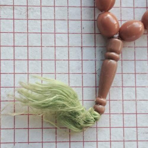 Komboloi with 35 beads like new, plastic, green tassel