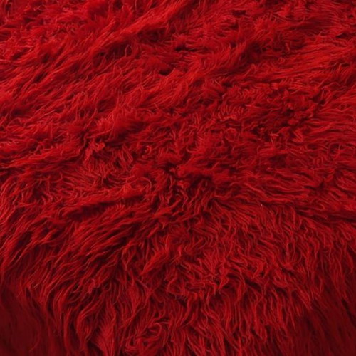 Woolen flokati for double bed 2.40 x 1.70 like new, red