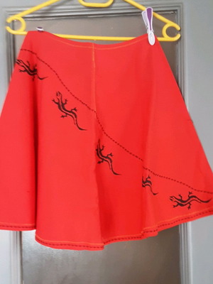 Taylor Made Mini Flared Skirt new, orange with painted designs