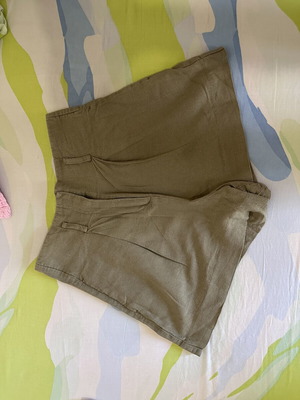 Linen shorts Zara used, green, size XS