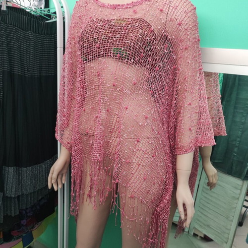 Pink net kaftan 160cm, Rima Beachwear