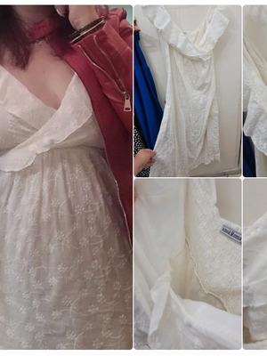 Amo & Roma white long dress L/XL embroidered