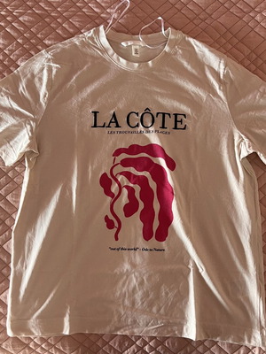 H&M short sleeve t-shirt new, beige and pink, size S