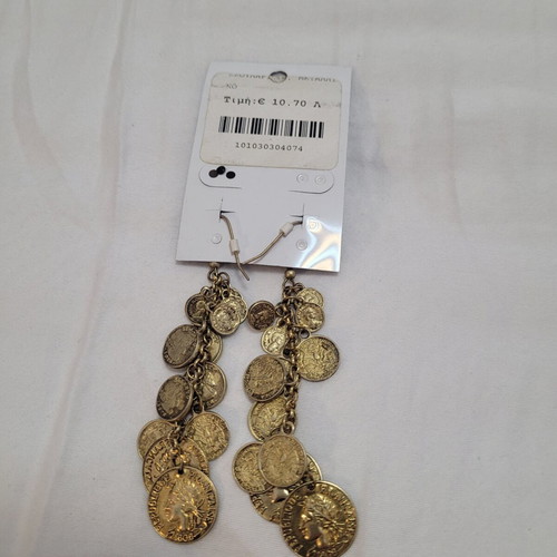 Women's Earrings with Konstantinata, 8 cm, new, gold color