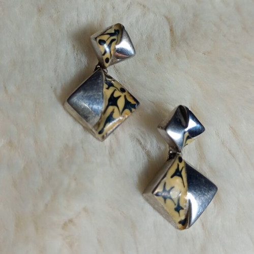 Silver earrings pair used, 925 stamped