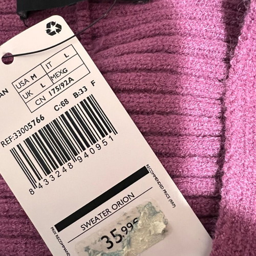 Mango pink sweater new, size L