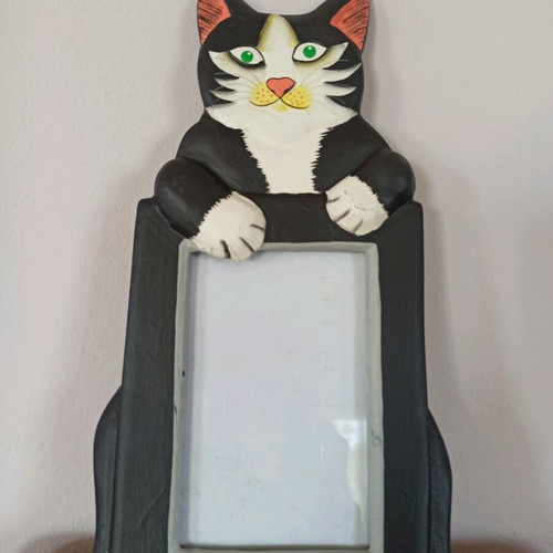 Cat Wooden Frame 26 cm, new, hanging