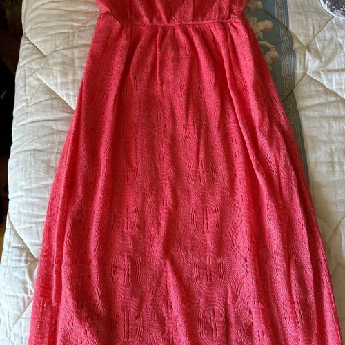 Rich maxi dress coral color like new, lined inside