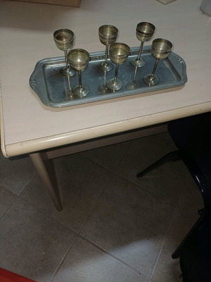 Liqueur glasses used, silver-plated