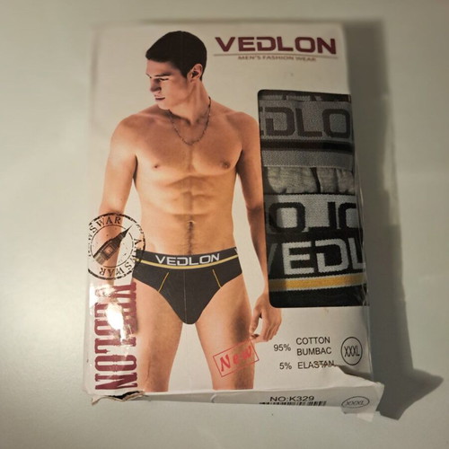 Vedlon men's briefs set 2, new, size M/L, black and grey