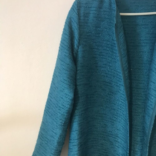 Cristina Beautiful Life turquoise handmade coat, new, size L