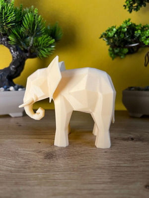 Handmade 3D Printed Low Poly Elephant Minimal Decorative 10x9cm new
