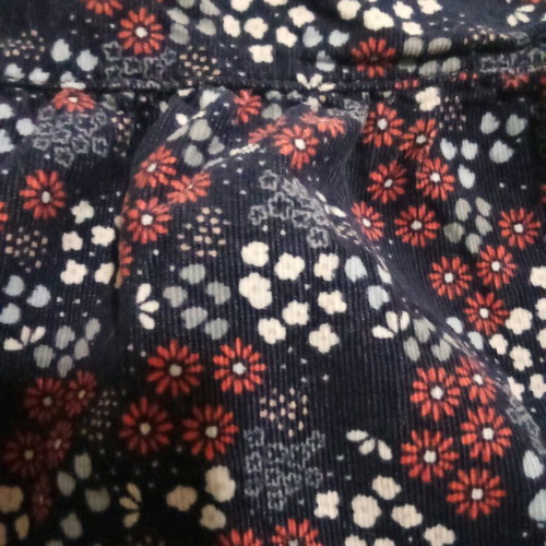 Benetton Blue Dark Floral Dress-Overall 110cm 4-5 Years Like New