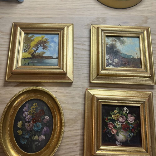 Vintage Set of 4 Miniature Handmade ARAM Florence Frames used