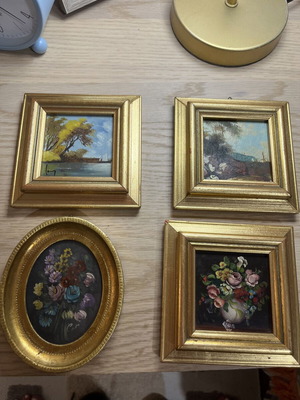 Vintage Set of 4 Miniature Handmade ARAM Florence Frames used