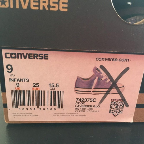 Converse All Star kids' athletic shoes size 25 like new, purple