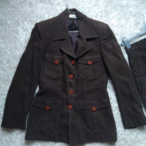 Suede safari jacket and mini skirt set MADLEN like new, brown, size 3/L