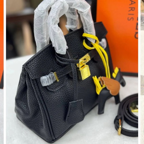 Leather crossbody bag, black