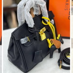 Leather crossbody bag, black