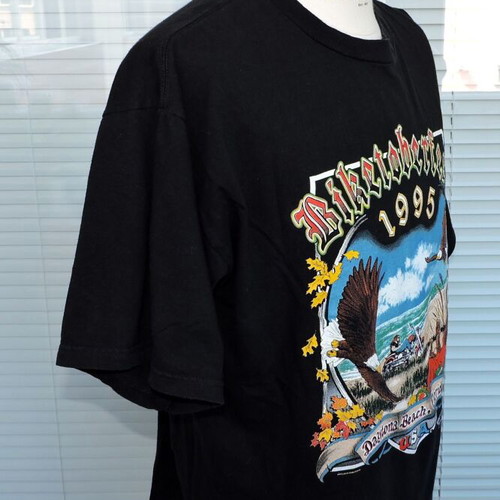 Vintage Motorcycle 1995 Biketoberfest Daytona Beach Black Tee T-Shirt Mens Size XL like new