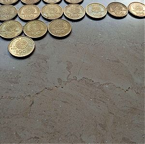 15 νoμίσματα εκατό δραχμών Μέγας Αλέξανδρος / Αστέρι Βεργίνας 1990, 1992, 1994, 2000