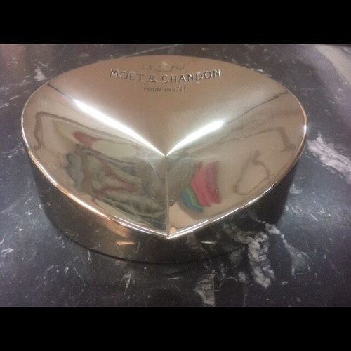 Moet & Chandon sculpted collectible ashtrays, set of 2, 20 cm diameter
