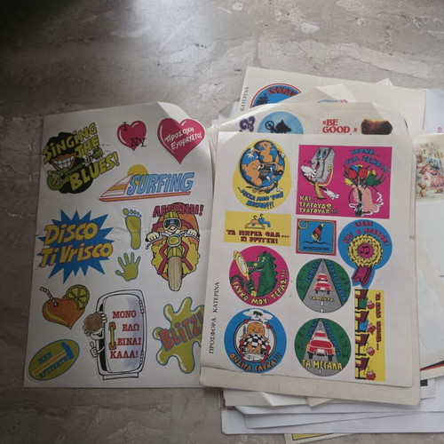 Collectible magazine scraps used from late 70s and early 80s