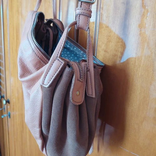 Brown suede Mila Louise messenger bag like new, crossbody