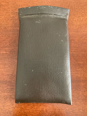 Vintage brown soft leatherette eyeglass case used