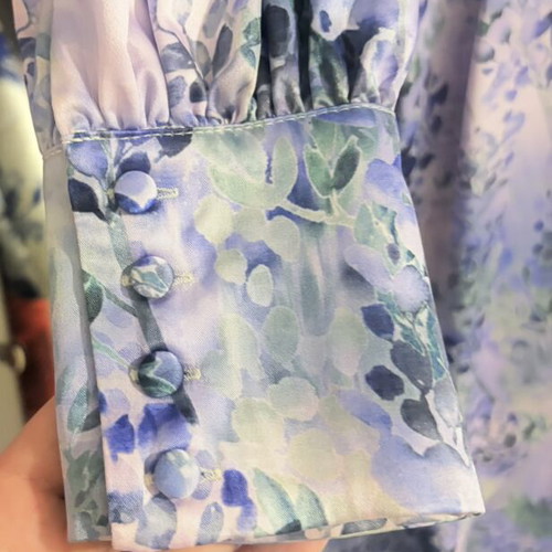 Summer formal dress like new, satin fabric, floral colors, Silence