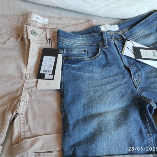 ICHI bermudas new, size S, blue and beige, pack of 2