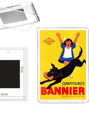 Bannier vintage διαφημιστικό μαγνητάκι ψυγείου με ακρυλική κορνίζα