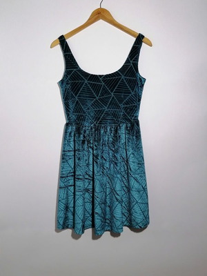 Miss Selfridge dress used, green, size M, velvet summer style